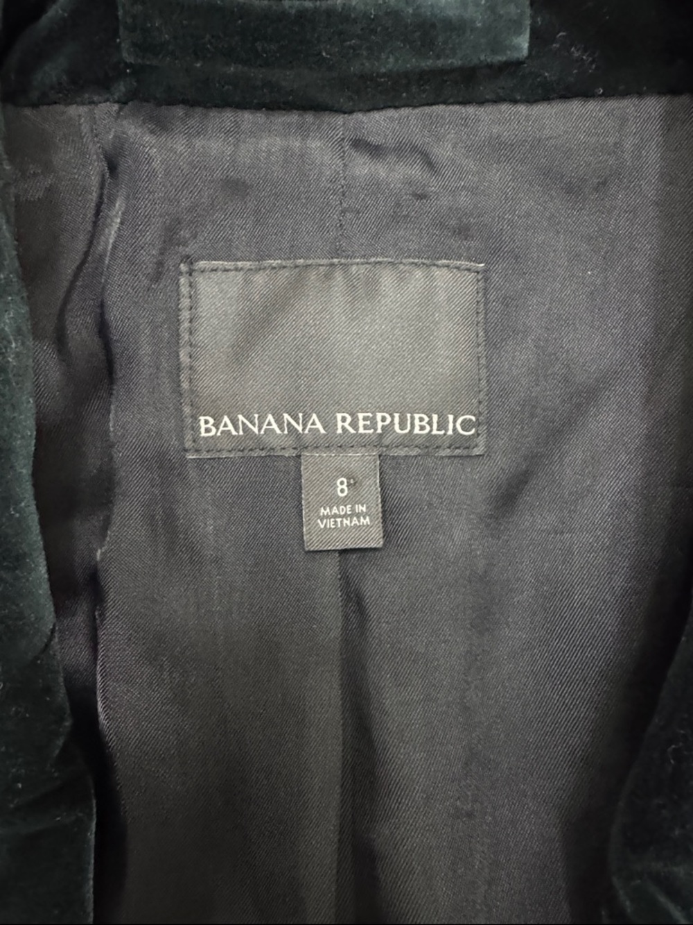 BANANA REPUBLIC Veluro Dark Teal Green Velvet Double Breasted Blazer Size 8 - Picture 7 of 9